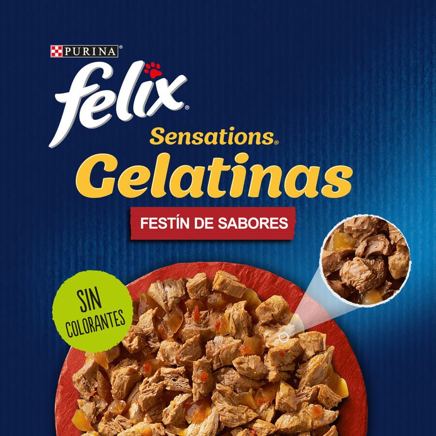 12 sobres x 85 g Felix Sensations Fest&iacute;n de Sabores sobres en gelatina para gatos, , large Imagen numero 2